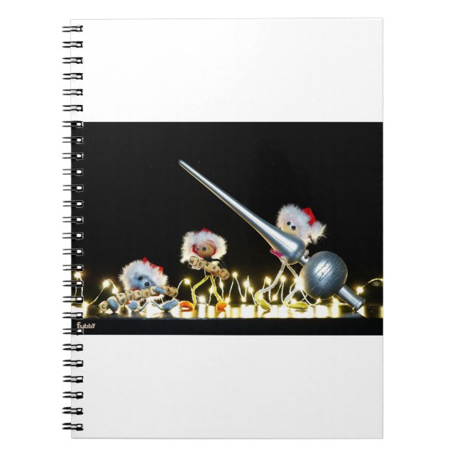 Caderno Espiral Fubby's in Kerstsfeer met Kerstdecoratie. (Frente)