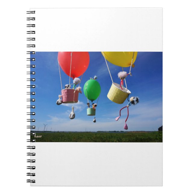 Caderno Espiral Fubby's in luchtballonnen die op avontuur gaan. (Frente)