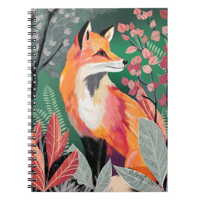 Caderno Espiral Fuchs Zauberwald Hand-Painted Nature Illustrations (Frente)