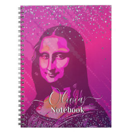Caderno Espiral Fuchsia Abstract Mona Lisa 