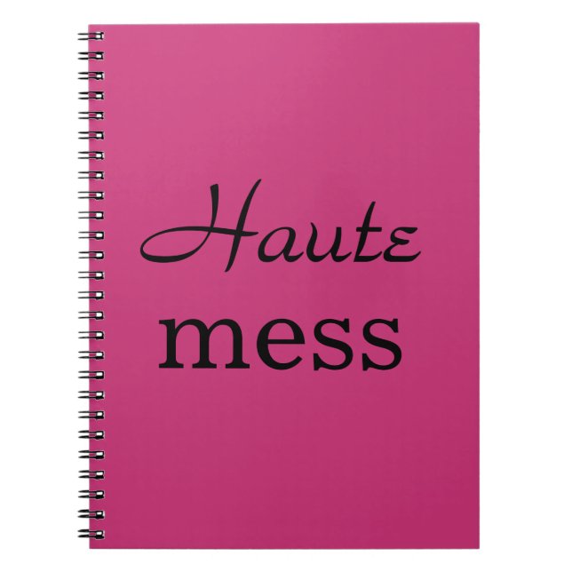 Caderno Espiral Fuchsia & Black Haute Mess Notebook (Frente)