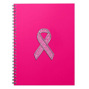 Caderno Espiral Fuchsia Glitter Estilo Cor de Fita Rosa Consciênc