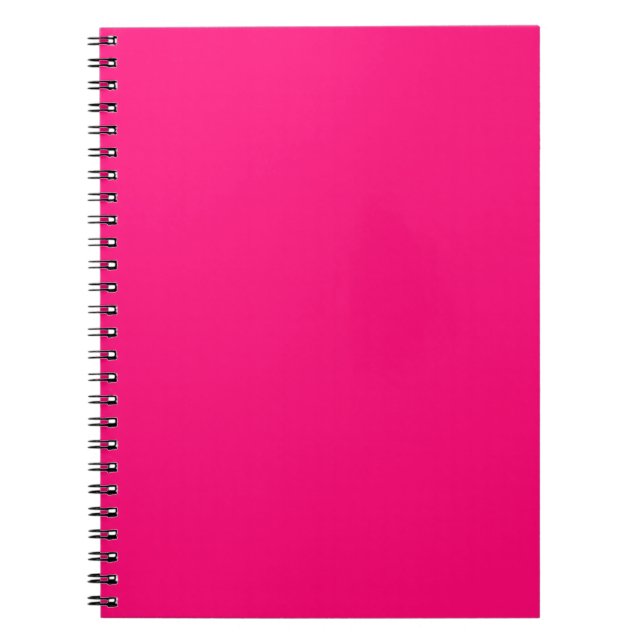 Caderno Espiral Fuchsia quente, rosa-forte, moderna e liso (Frente)