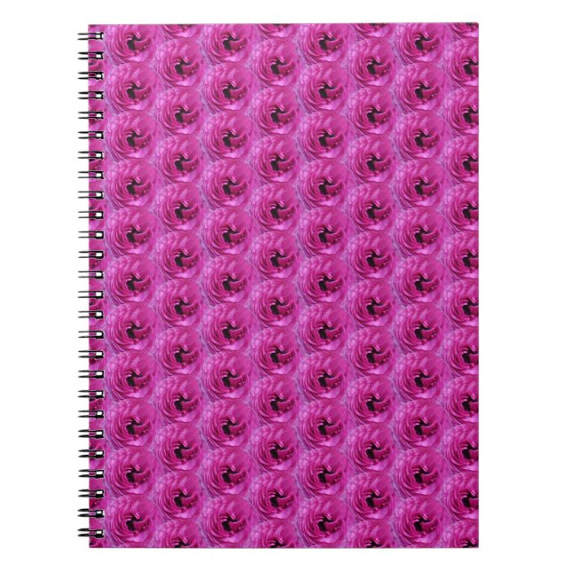 Caderno Espiral Fuchsia Ranunculus - Design Floral Moderna (Frente)