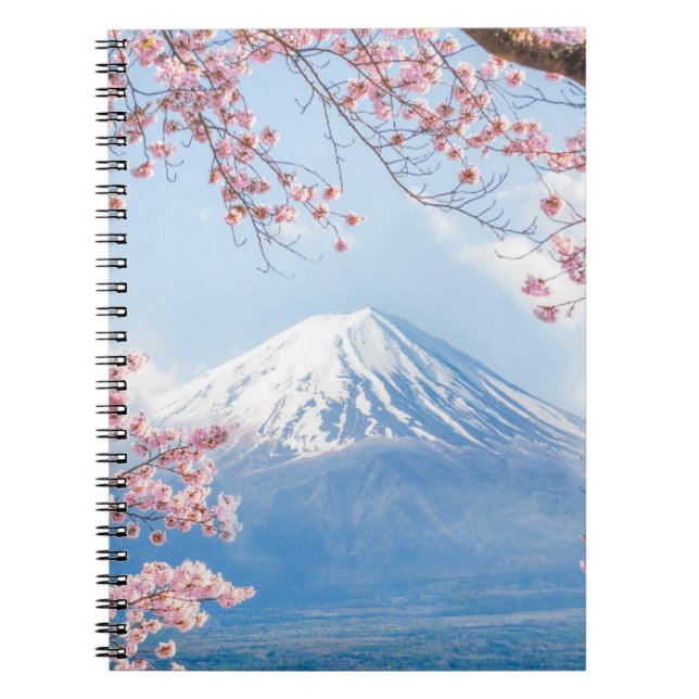 Caderno Espiral Fuji Mountain | Lago Kawaguchiko | Primavera No Ja (Frente)