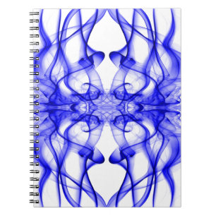 Caderno Espiral Fumaça Azul Simétrica Minimalista Branca