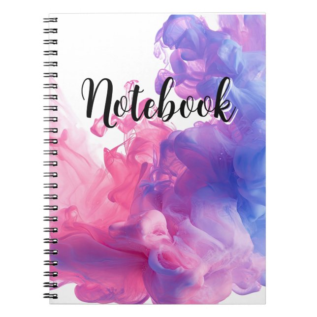 Caderno Espiral Fumaça Difusa Rosa e Roxa (Frente)