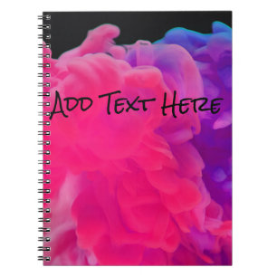 Caderno Espiral Fumaça digital rosa e roxa