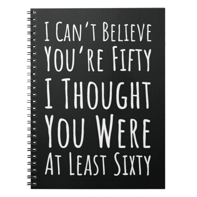 Caderno Espiral Fun 50th Birthday Gifts Fifty Unique Simple Humor (Frente)