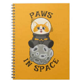 Caderno Espiral Fun Cat in space Cat Astronaut Cosmic animal Moon