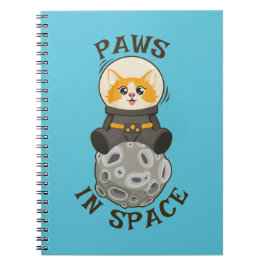 Caderno Espiral Fun Cat in space Cat Astronaut Cosmic animal Moon