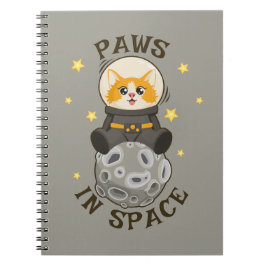 Caderno Espiral Fun Cat in space Cat Astronaut Cosmic animal Moon