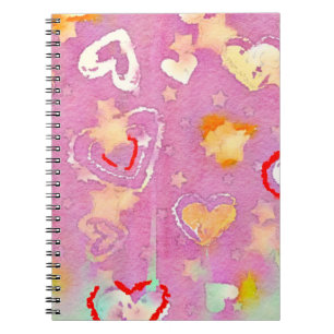 Caderno Espiral fundo abstrato com textura aquosa, Óleo p