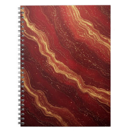 Caderno Espiral Fundo Abstrato de Mármore Dourado com Espirais Ver