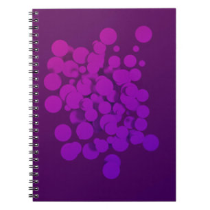 Caderno Espiral Fundo abstrato dos círculos roxos