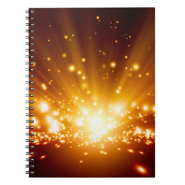 Caderno Espiral fundo abstrato - luz laranja clara,ba (Frente)