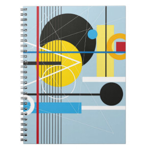 Caderno Espiral fundo abstrato multicolorido do obj geométrico