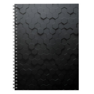 Caderno Espiral Fundo abstrato triangular preto, surfa de Grunge