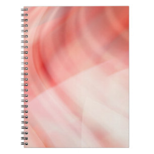 Caderno Espiral Fundo abstrato vermelho e rosa com anéis brancos