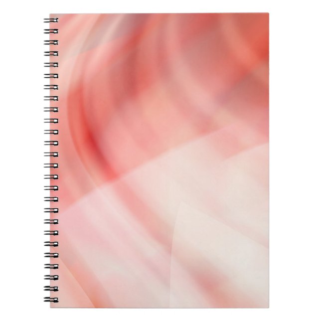 Caderno Espiral Fundo abstrato vermelho e rosa com anéis brancos (Frente)
