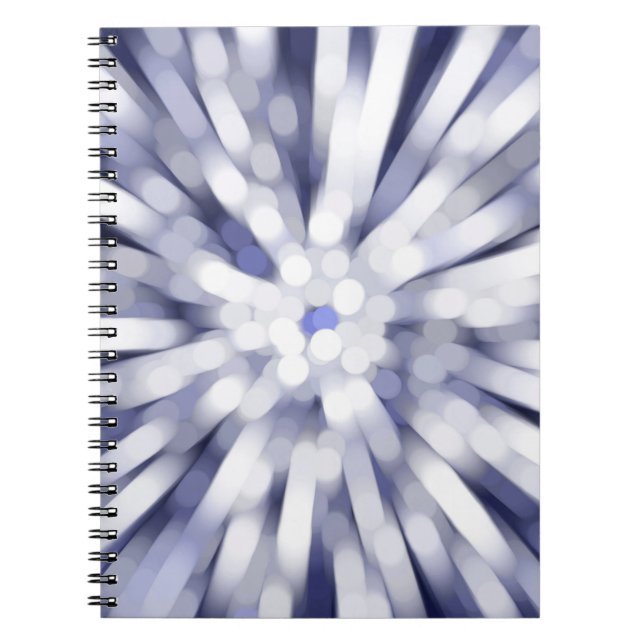 Caderno Espiral fundo abstrato violeta. estrela de explosão fracta (Frente)