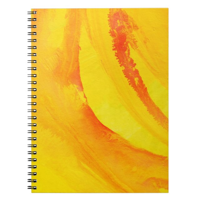 Caderno Espiral fundo amarelo. aguarela no papel (Frente)