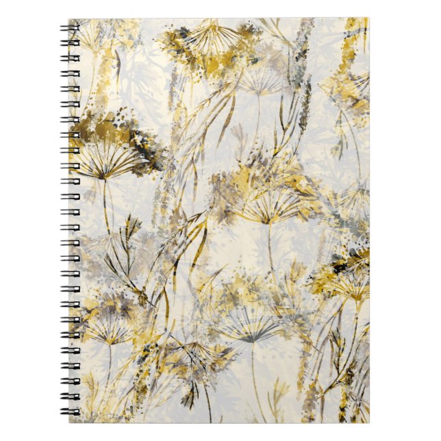 Caderno Espiral fundo aquarela abstrato: dandelion, juniper (Frente)