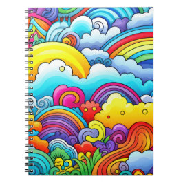 Caderno Espiral Fundo arco-íris