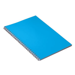 Caderno Espiral Fundo Azul Ciano Sólido Estilo Minimalista de Ve