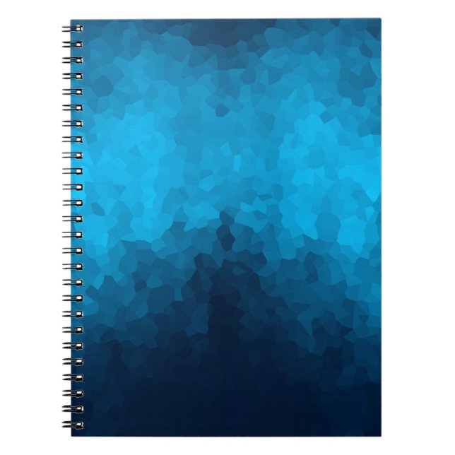 Caderno Espiral Fundo Azul Cristalizado por abstrato (Frente)