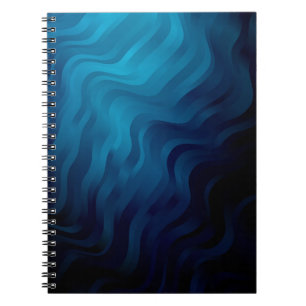 Caderno Espiral Fundo AZUL escuro com linhas. Exemplo colorido