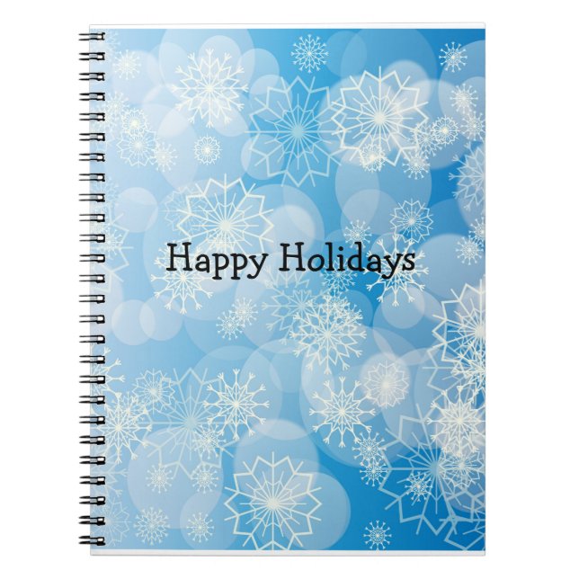 Caderno Espiral Fundo clássico de flocos de neve  (Frente)