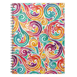 Caderno Espiral fundo colorido abstrato. ilustração carnaval