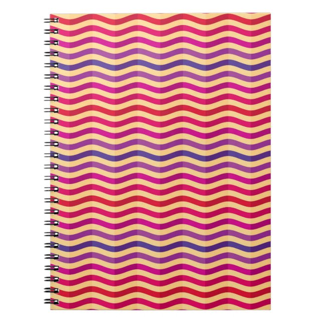 Caderno Espiral Fundo com as listras em 3 retros (Frente)