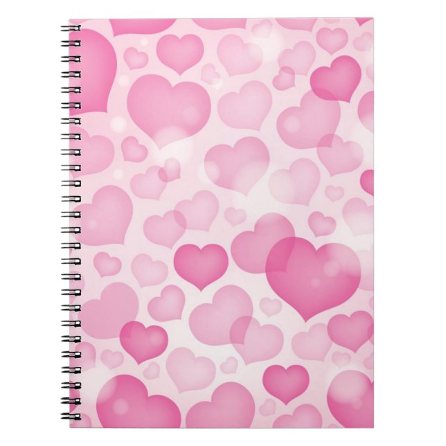 Caderno Espiral Fundo com corações (Frente)