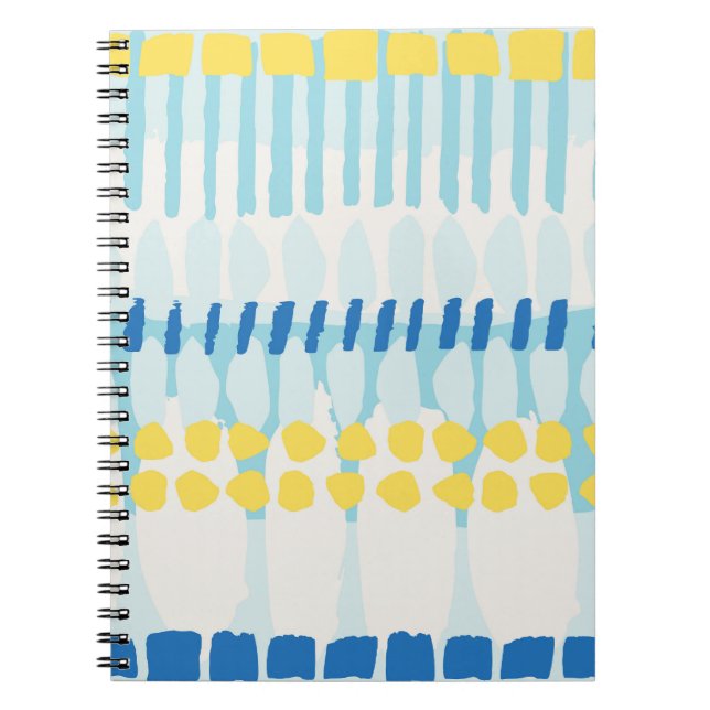 Caderno Espiral Fundo contínuo pintado abstrato multicolorido (Frente)