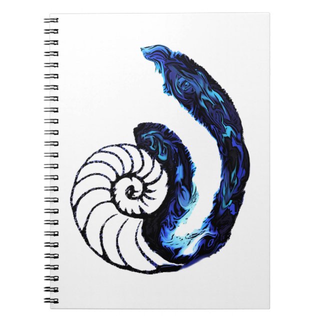 Caderno Espiral Fundo customizável do preto do órfão do tatuagem (Frente)