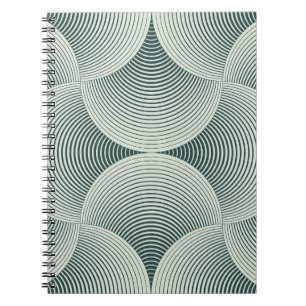 Caderno Espiral fundo da grelha de pétalas geométricas do ornament