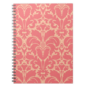 Caderno Espiral Fundo damasco estilo barroco