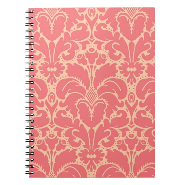 Caderno Espiral Fundo damasco estilo barroco (Frente)
