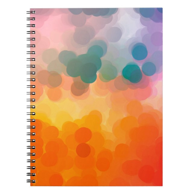 Caderno Espiral fundo de cor d'água laranja abstrato. Ilustração (Frente)