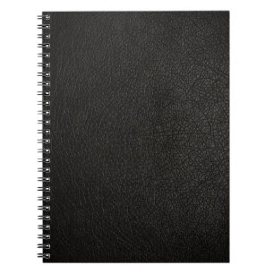 Caderno Espiral Fundo de couro preto da textura