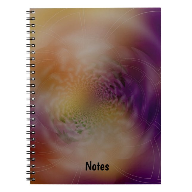 Caderno Espiral Fundo de Design de Sunset Fractal Moderno (Frente)