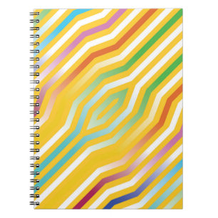 Caderno Espiral Fundo de faixas diagonais simétricas 3