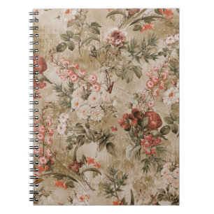 Caderno Espiral fundo de flores coloridas. aquarela Illustrati