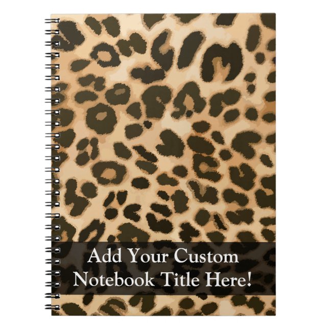 Caderno Espiral Fundo de impressão do Leopard (Frente)
