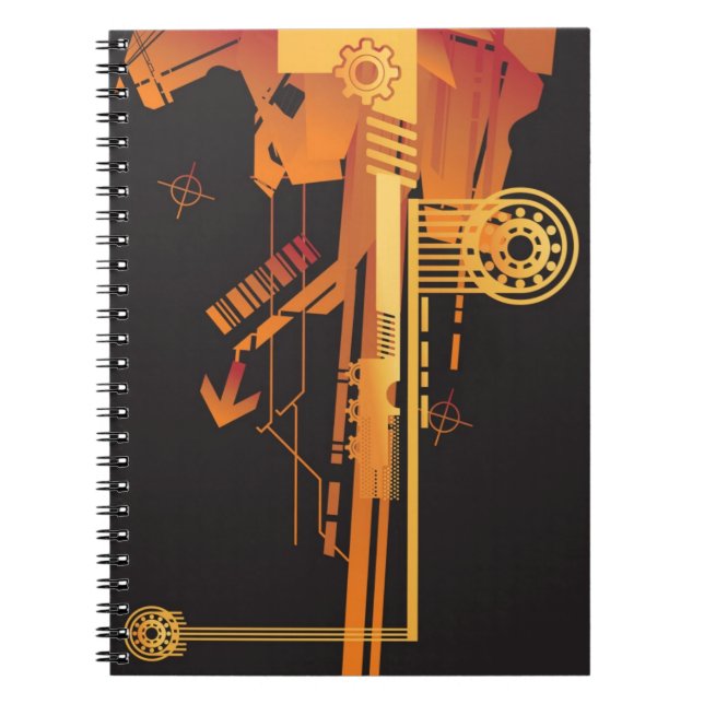 Caderno Espiral Fundo de intervalo mínimo técnico 6 (Frente)