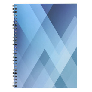 Caderno Espiral fundo de luz abstrato. Padrão de triângulo azul. 
