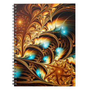 Caderno Espiral fundo de luz do ouro artístico abstrato. Fine