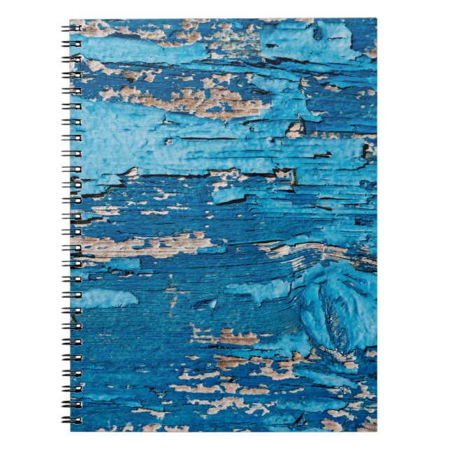 Caderno Espiral Fundo de madeira azul  (Frente)